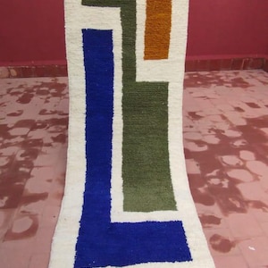 Handmade Moroccan Runner Rug: Colorful Berber Style Home Decor