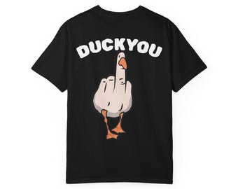 Maglietta divertente con papera, maglietta con grafica sarcastica a forma di uccello, t-shirt unisex tinta in capo
