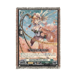 Spurring Maiden Blanket: Handwoven Cardfight!! Vanguard Throw, USA Made