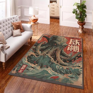 Cool Octopus Rug, Octopus Rug, Modern Rug,Animal Rug,Cool Animal Rug,Home Decoration Rug,Living Room Rug,Area Rug,Anti-Slip Rug,Washable Rug