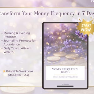 7 Day Money Manifestation Workbook | Abundance Mindset Journal | Law of Attraction Printable Guide to Attract Wealth