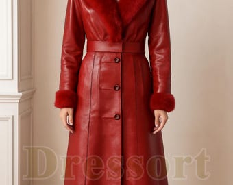 GIANFRANCO FERRE Fourrures Red Wool Coat, 80s Luxury Couture