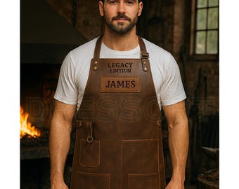 Personalized Leather Apron – Custom Name, Legacy Edition