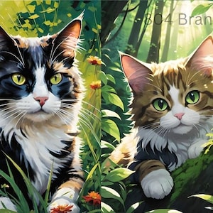 Beautiful Cat Wall Art Printable | Cute Cat Illustration for Home Decor  Digital Cat Art for Living Room, Bedroom, Nursery  Instant Download