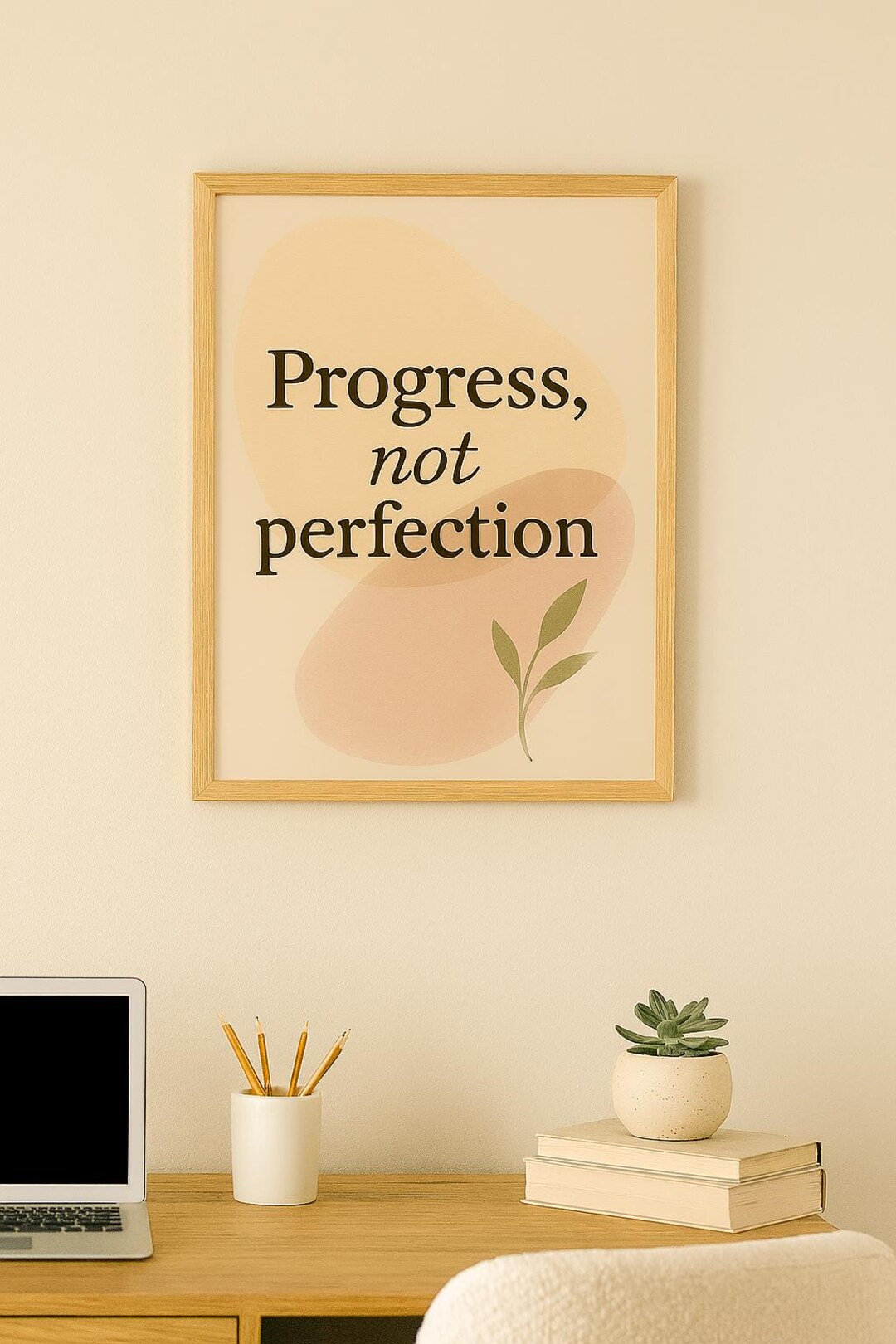 Progress Not Perfection Printable Wall Art – Boho Motivational Quote ...