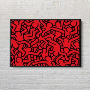 Keith Haring Exhibition Canvas: Dancing Figures, Contemporary Art