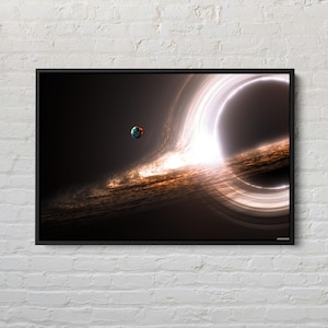 Black Hole Canvas Print: Realistic Sci-Fi Astrophysics Decor