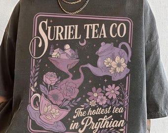 Suriel Tea Co Comfort Colors Shirt, Retro Bookish T-Shirt, Spill The Tea Rhysand Tee, ACOTAR Shirt, A Court of Thorns and Roses Tee