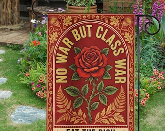 Kein Krieg aber Klassenkriegsflagge, Eat The Rich Banner, Antikapitalismus-Protestflagge, sozialistische politische Flagge, Aktivist-Wanddekoration