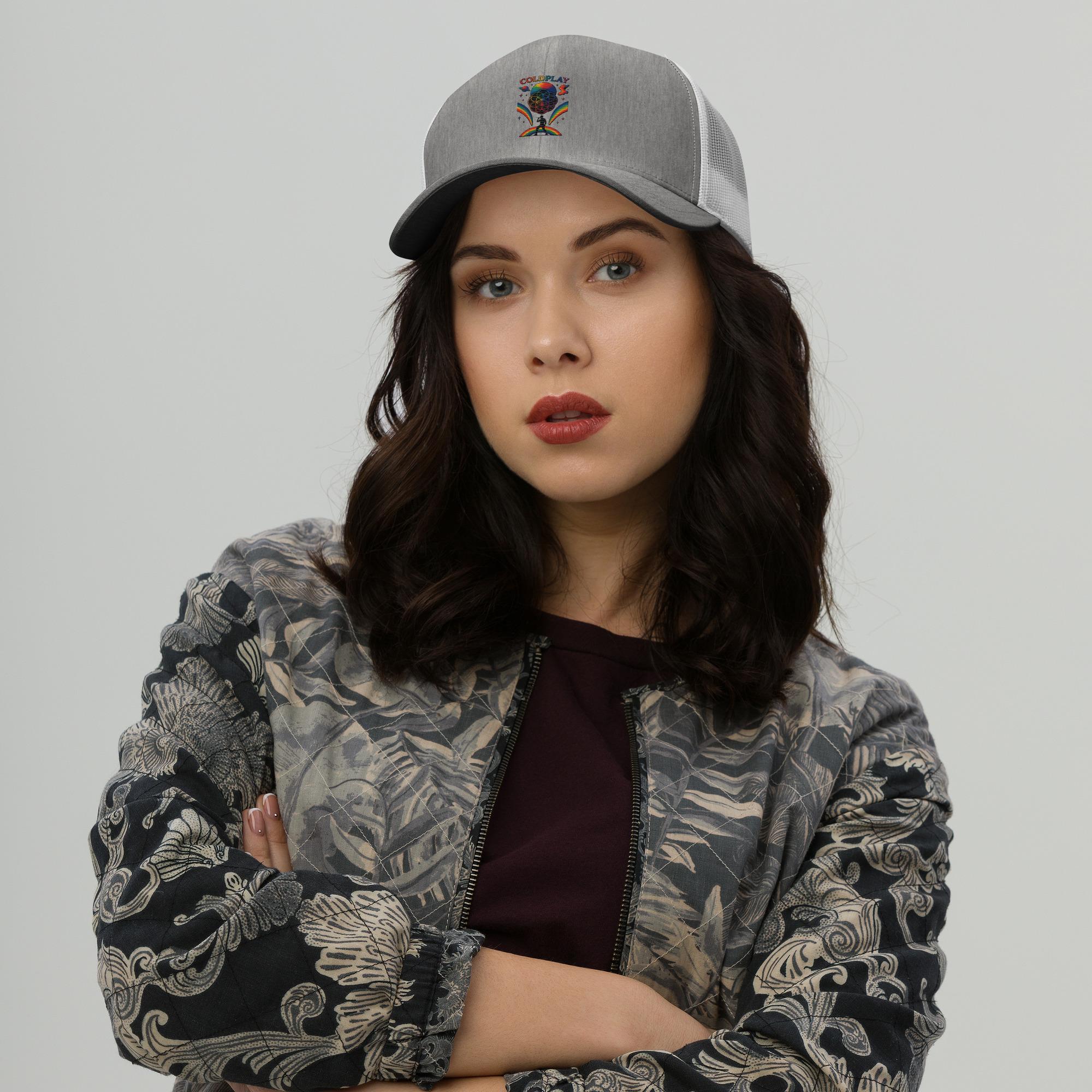COLDPLAY キャップ Coldplay Music of the Spheres Band Tour Concert Trucker AS