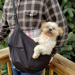Écharpe de luxe pour animaux de compagnie, écharpe pour chien, porte-chien, porte-animaux de voyage, écharpe de lapin, voyage pour animaux de compagnie, fourre-tout, pochette pour animaux de compagnie en noir