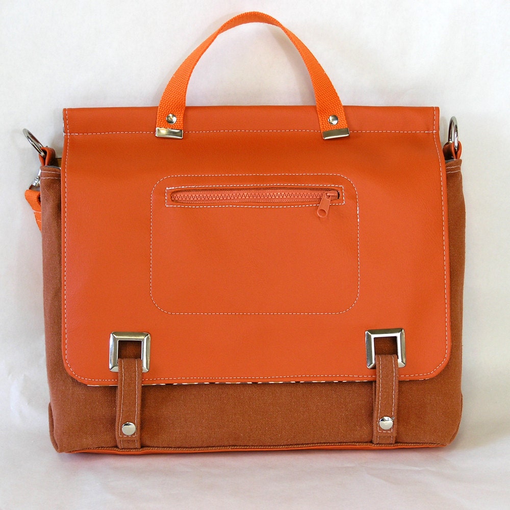 orange laptop bag