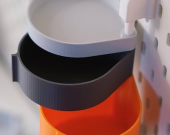 Contenedores giratorios compatibles con el panel perforado IKEA SKADIS | Cajas apilables giratorias | Organizador de accesorios Skadis
