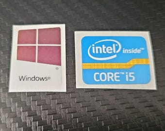 Gaming PC Bundle Sticker Intel Core i5 + Windows 11 Computer Case Badge Logo Decal
