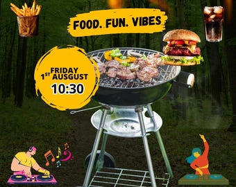 Backyard Cookout Flyer, BBQ Flyer, Summer Cookout Flyer, DIY Canva & PDF  Editable Design Template, Food Flyer, Social Media Party Flyer