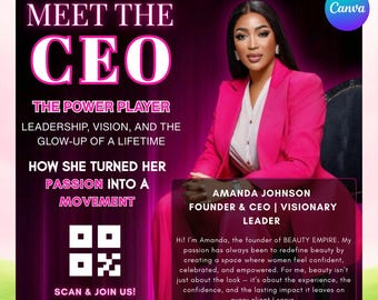 Meet The CEO Flyer Template: Editable Canva Business Promotion Post, Personal Brand Marketing