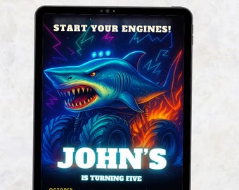 Monster Truck Birthday Party Invitation |  | Racing Birthday Invitation | Cars Birthday Invitation | Monster Jam Birthday Invitation