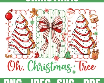 Coquette Merry Christmas PNG Preppy Bow Retro Christmas Tree PNG | Christmas png | Christmas Tree png | Merry Christmas png
