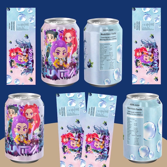PRINCE DEMOS 1980-1994 CDセット缶ケース入り Kpop Demon Hunters, Huntrix Soda Pop Can Labels, Huntrix Can