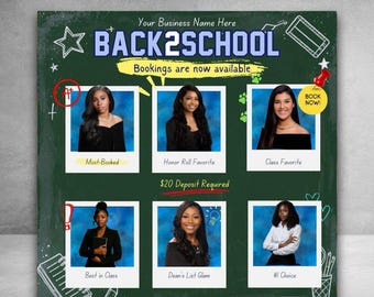 Back to School Booking Flyer | Editable Canva Template | Beauty Business Promotion | Photography Ad | Digital Download