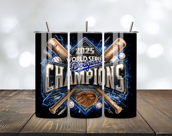 LA Baseball Team Fan Tumbler Wrap Bundle | 20oz Skinny Tumbler Design PNG | Baseball 2025 World Champions PNG, Dogger png, sublimation