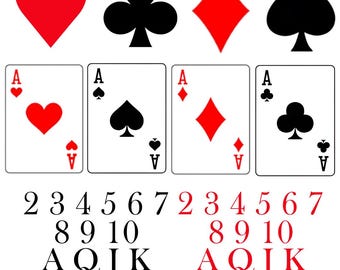 Playing Cards SVG Bundle: Poker Symbols Hearts Spades Clubs Diamonds PNG Jpg EPS Cricut Files