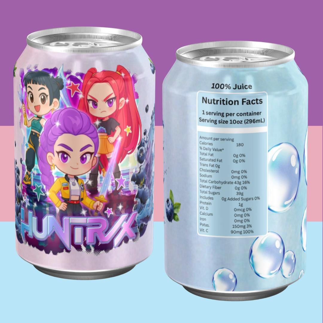 Kpop Demon Hunters, Huntrix Soda Pop Can Labels, Huntrix Can