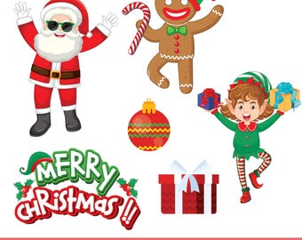 Santa & Reindeer Christmas PNG Clipart Bundle | Holiday Designs | Retro Grinc Christmas PNG: Christmas Characters Png, Merry Grinchmas Png