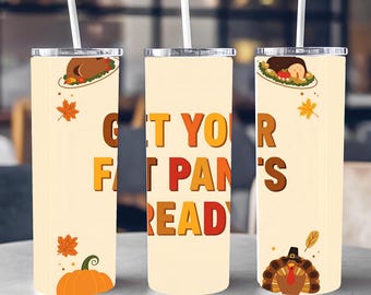 Thanksgiving Turkey Tumbler Wrap, 20 Oz Skinny Sublimation Tumbler Wrap PNG Funny | Thanksgiving Turkey 20 oz Tumbler Wrap Design