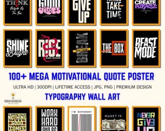 Motivierende Zitat Poster: Moderne Typografie Wand Kunst Bundle (Digitaler Download)