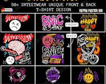50+ Streetwear T-Shirt Designs | Graffiti Kunst, Urban Grafik (PNG EPS SVG)