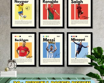 Legendäre Fußballspieler Prints: Neymar, Messi, Ronalo (Digitaler Download)