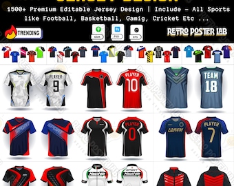 1500+ Sublimations-Jersey-Designs: Bearbeitbare Vorlagen für PSD, EPS & CDR