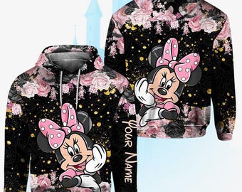 Sudadera con capucha personalizada de Minnie Mouse, camiseta de Minnie Mouse Disney para adultos, sudadera unisex de Minnie y sus amigos, regalos de Magic Kingdom