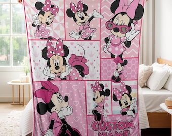 Disney Minnie Mouse Fleece Blanket, Disney Minnie Blanket, Minnie Girls Fleece Blanket, Magic Kingdom Gifts, Gifts For Baby Kids