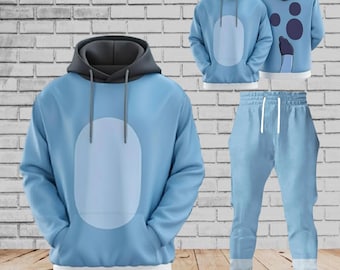 Sudadera con capucha azul para cosplay, sudadera con capucha para disfraz familiar azul, sudadera con capucha para cosplay de perro azul, sudadera con capucha para perro bandido, sudadera con capucha para perro disfrazado de Halloween