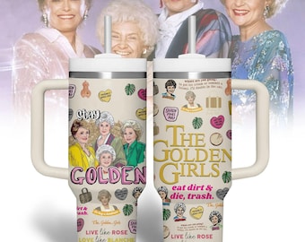 Vaso de 40 oz de The Golden Girls, vaso térmico Stay Golden, vaso "Gracias por ser mi amigo", regalo de The Golden Girls