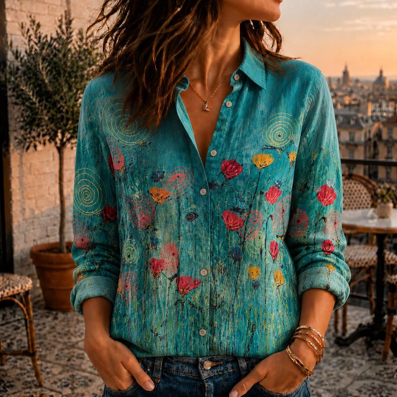 Mens Linen Shirt Floral Etsy — free download