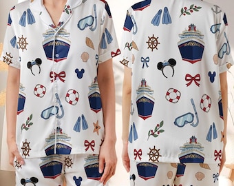 Pijama de crucero Disney, pijama de Mickey y sus amigos para mujer, pijama de pantalones cortos de Mickey Mouse, regalos de Magic Kingdom