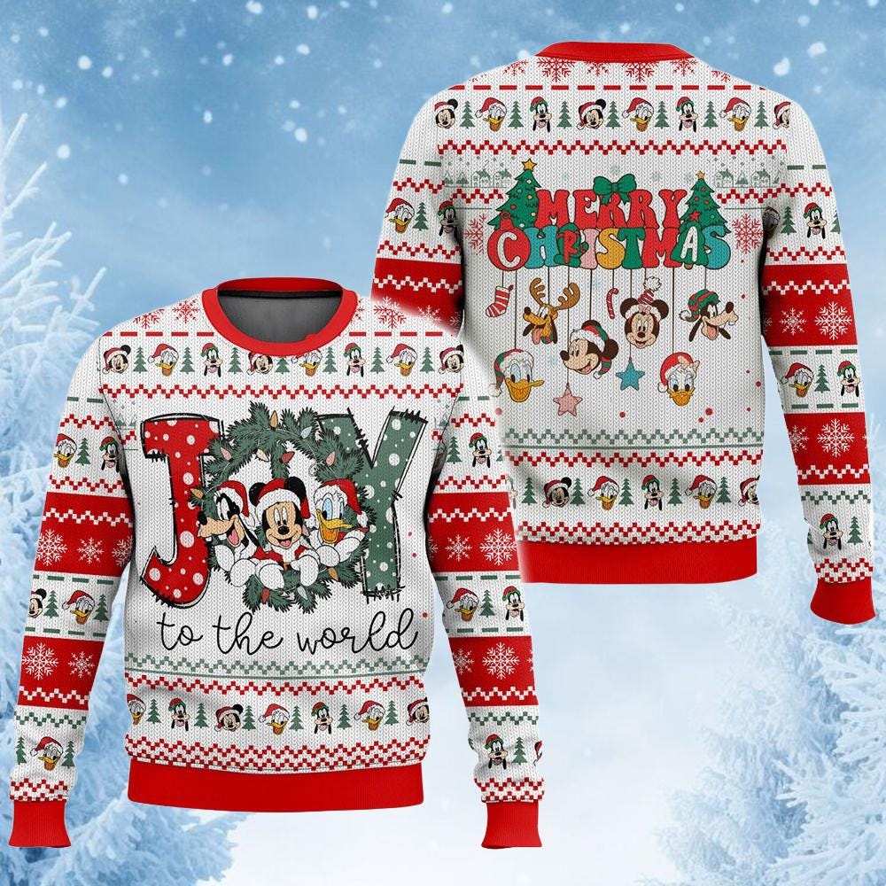 Discover Mickey and Friends Ugly Christmas Sweater, Disney Mouse Xmas Sweatshirt for Men Women Kids