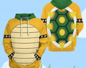 Bowser Mario-hoodie, uniseks hoodie, Super Mario Bowser-cosplaysweater, Bowser Super Mario-videogame-hoodie, geschenken Halloween-kostuum
