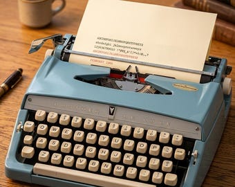 Vintage 1966 Brother De Luxe Typewriter Valient Blue Working Portable Manual Typewriter Mid-Century Modern Retro Desk Decor