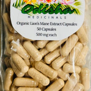 Organic Lion’s Mane Mushroom Extract Capsules – 500 mg, High Beta‑Glucans, Zero Fillers