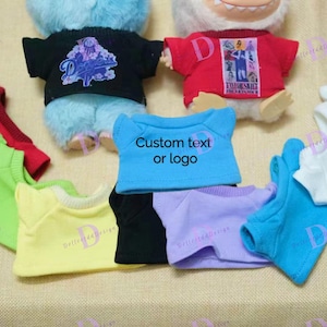 Kundenspezifisches T-Shirt für labubu Puppe, personalisiertes Drucklogo oder Text vorne und hinten