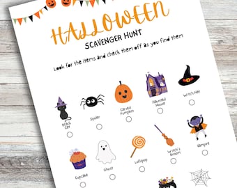 Halloween Scavenger Hunt: Kids Printable Game (PDF & JPG Download)
