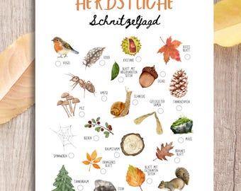 Herbst Schnitzeljagd für Kids (PDF & JPG Download)