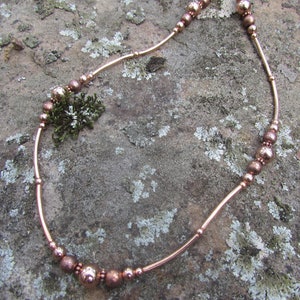 18" All Copper Beaded Necklace