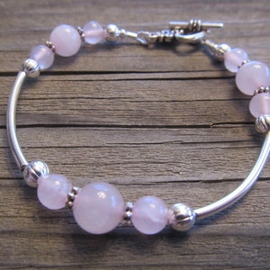 Rose Quartz Bracelet in Silver