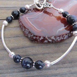Galaxy - Blue Goldstone Bracelet, Midnight Sun Sitara