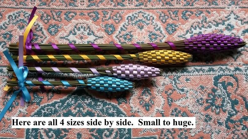 Lavender Filled Wands 3 Fragrant Dried Flowers Plum Satin Ribbon Small Batons Appreciation Gift Hospitality